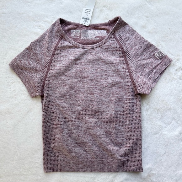 PINK Seamless Workout Cropped Tee - Picture 2 of 5